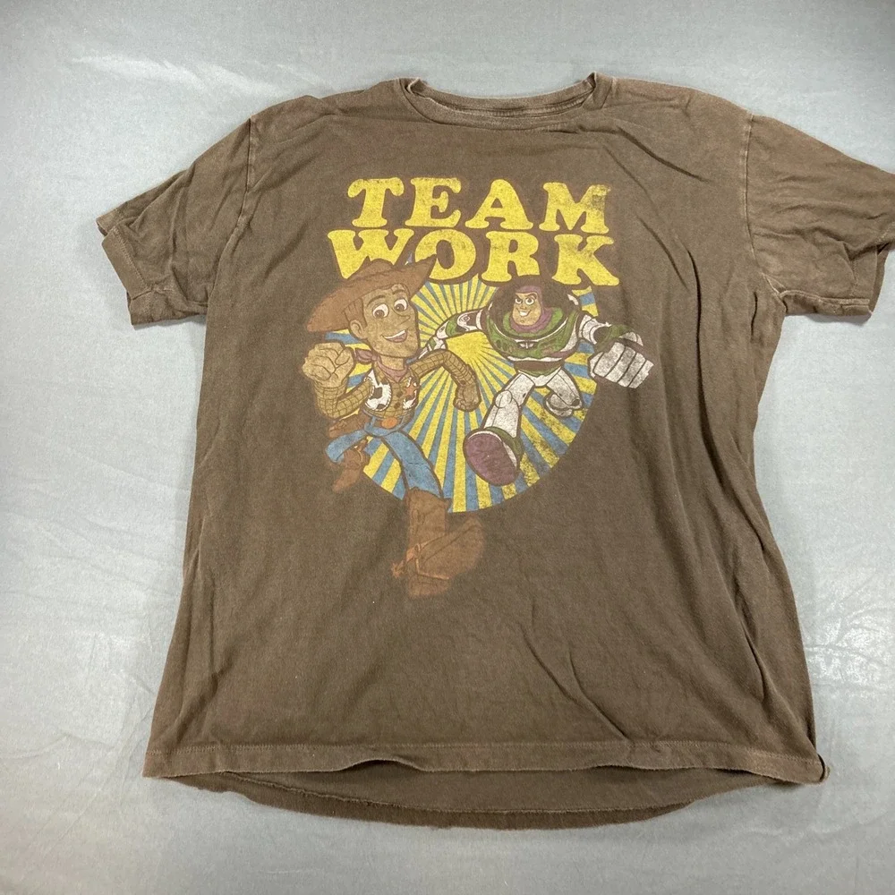 Toy Story Teamwork Buzz And Woody Brown Extra Large T-Shirt